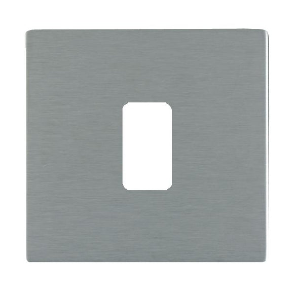 Hamilton 84C1GP Sheer CFX Grid-IT Satin Steel 1 Gang Grid Fix Aperture Plate with Grid Insert