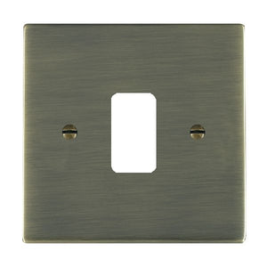 Hamilton 891GP Sheer Grid-IT Antique Brass 1 Gang Grid Fix Aperture Plate with Grid Insert