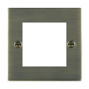 Hamilton 89EURO2 Sheer EuroFix Antique Brass Single Plate complete with 2 EuroFix Apertures 50x50mm and Grid Insert