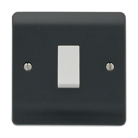 Click® Scolmore Mode Part M™ CMA011AG 10AX 1 Gang 2 Way Plate Switch Anthracite Grey  Insert