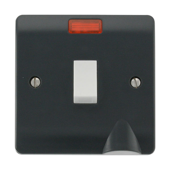 Click® Scolmore Mode Part M™ CMA023AG 20A DP Switch With Neon Anthracite Grey  Insert