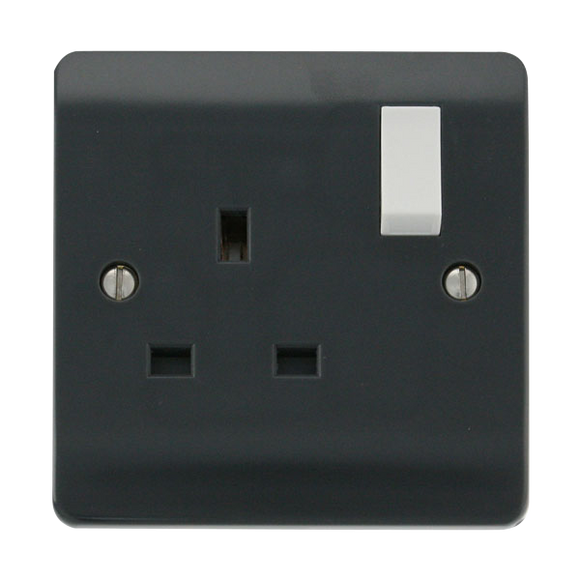 Click® Scolmore Mode Part M™ CMA035AG 13A 1 Gang DP Switched Socket Anthracite Grey  Insert