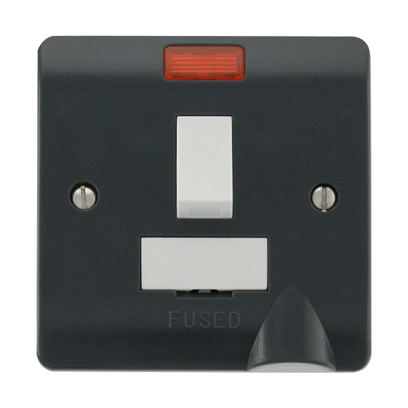 Click® Scolmore Mode Part M™ CMA052AG 13A Switched Fused Connection Unit With Neon Anthracite Grey  Insert