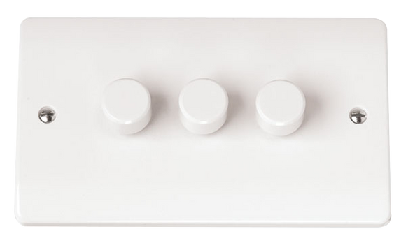 Click® Scolmore Mode® Accessories CMA163 3 Gang 2 Way 100W Dimmer Switch Polar White N/A Insert