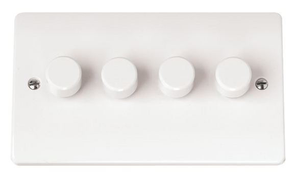 Click® Scolmore Mode® Accessories CMA164 4 Gang 2 Way 100W Dimmer Switch Polar White N/A Insert