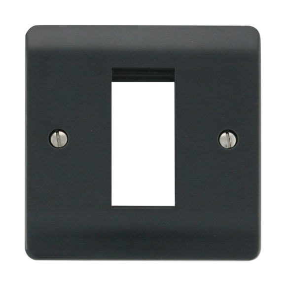 Click® Scolmore Mode Part M™ CMA310AG 1 Gang New Media™ Unfurnished Plate - 1 Aperture  Anthracite Grey  Insert