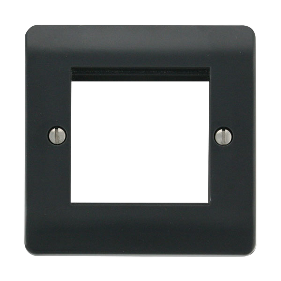 Click® Scolmore Mode Part M™ CMA311AG 1 Gang New Media™ Unfurnished Plate - 2 Apertures Anthracite Grey  Insert