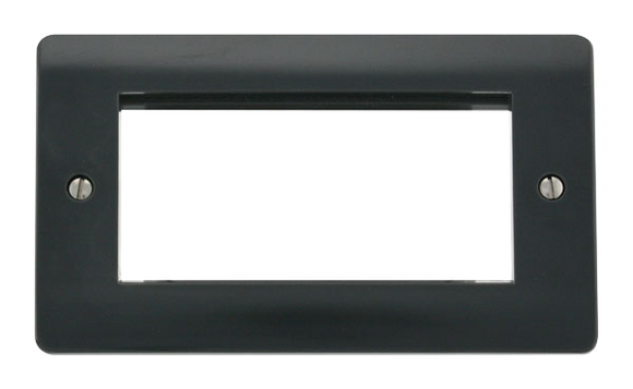 Click® Scolmore Mode Part M™ CMA312AG 2 Gang New Media™ Unfurnished Plate - 4 Apertures Anthracite Grey  Insert