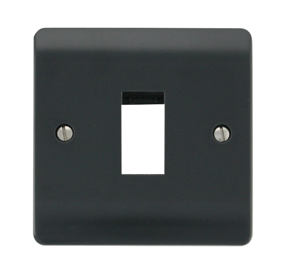 Click® Scolmore Mode Part M™ CMA401AG 1 Gang MiniGrid® Unfurnished Plate - 1 Aperture Anthracite Grey  Insert