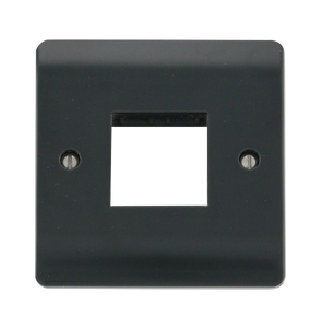 Click® Scolmore Mode Part M™ CMA402AG 1 Gang MiniGrid® Unfurnished Plate - 2 Apertures Anthracite Grey  Insert