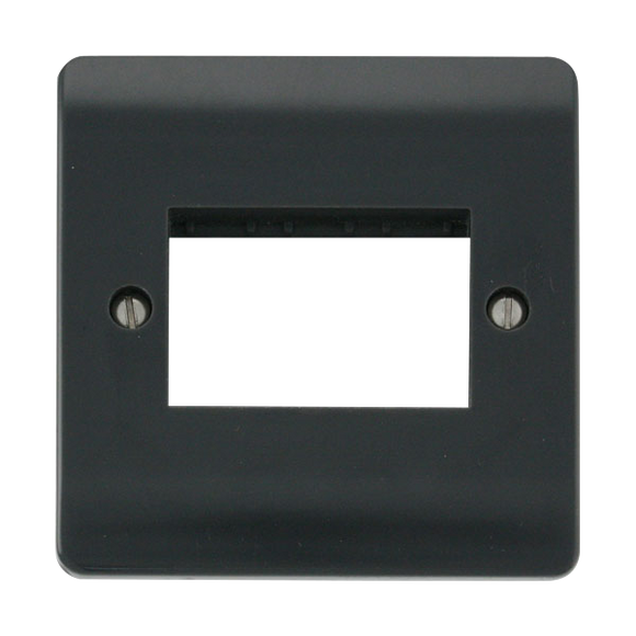 Click® Scolmore Mode Part M™ CMA403AG 1 Gang MiniGrid® Unfurnished Plate - 3 Apertures Anthracite Grey  Insert