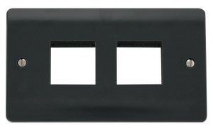 Click® Scolmore Mode Part M™ CMA404AG 2 Gang MiniGrid® Unfurnished Plate - 2 x 2 Apertures Anthracite Grey  Insert