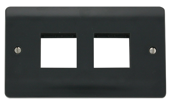 Click® Scolmore Mode Part M™ CMA404AG 2 Gang MiniGrid® Unfurnished Plate - 2 x 2 Apertures Anthracite Grey  Insert