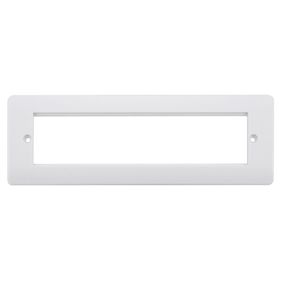 Click® Scolmore New Media™ CMA608 Small New Media™ Unfurnished Front Plate & Yoke - 8 Apertures - White Polar White  Insert