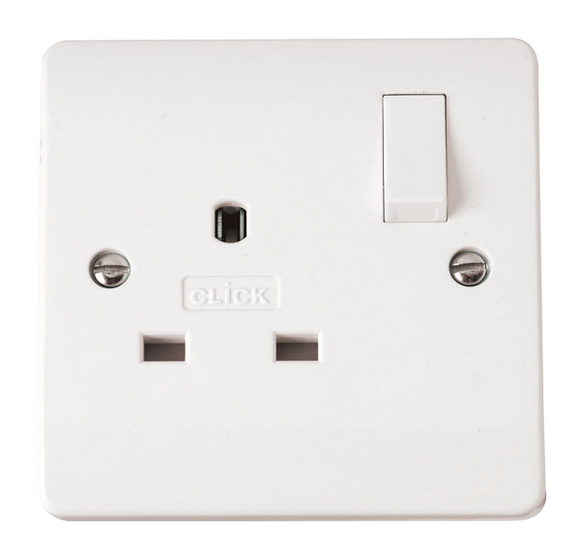 Click® Scolmore Mode® Accessories CMA935 13A 1 Gang DP Switched Non-Standard Socket Polar White N/A Insert