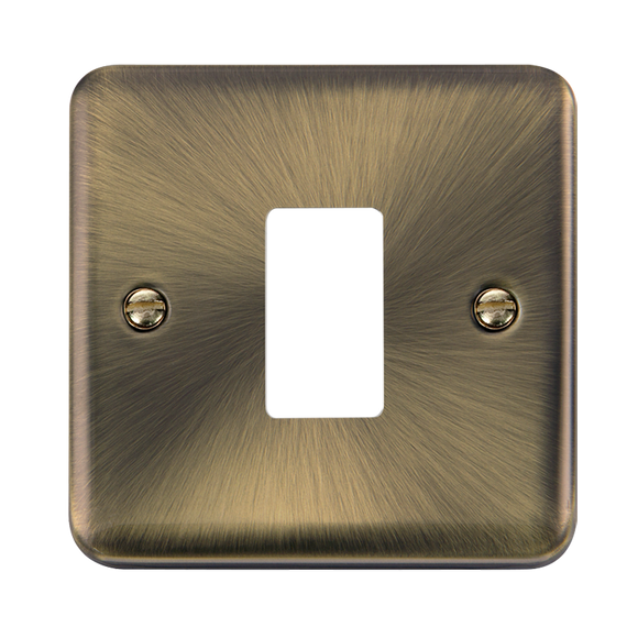 Click® Scolmore GridPro® DPAB20401 1 Gang GridPro® Frontplate - Antique Brass Antique Brass  Insert