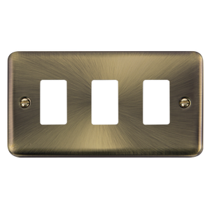 Click® Scolmore GridPro® DPAB20403 3 Gang GridPro® Frontplate - Antique Brass Antique Brass  Insert