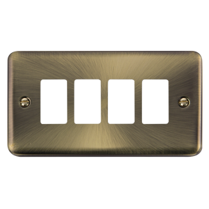 Click® Scolmore GridPro® DPAB20404 4 Gang GridPro® Frontplate - Antique Brass Antique Brass  Insert