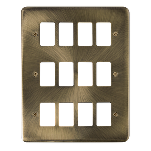 Click® Scolmore GridPro® DPAB20512 12 Gang GridPro® Frontplate - Antique Brass Antique Brass  Insert