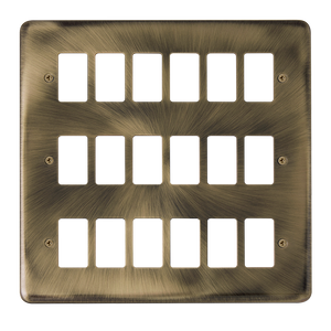 Click® Scolmore GridPro® DPAB20518 18 Gang GridPro® Frontplate - Antique Brass Antique Brass  Insert