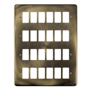 Click® Scolmore GridPro® DPAB20524 24 Gang GridPro® Frontplate - Antique Brass Antique Brass  Insert