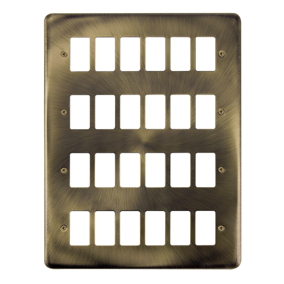 Click® Scolmore GridPro® DPAB20524 24 Gang GridPro® Frontplate - Antique Brass Antique Brass  Insert