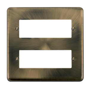 Click® Scolmore Deco Plus® DPAB512 2 Tier MiniGrid® Unfurnished Plate - 12 Apertures Antique Brass  Insert