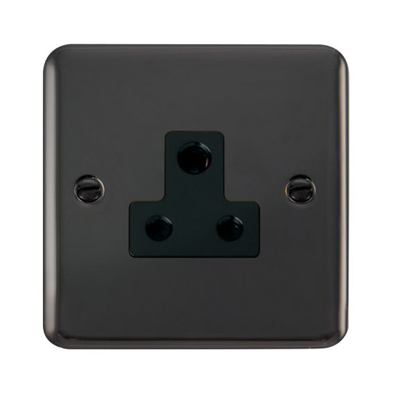 Click® Scolmore Deco Plus® DPBN038BK 5A Round Pin Socket Black Nickel Black Insert