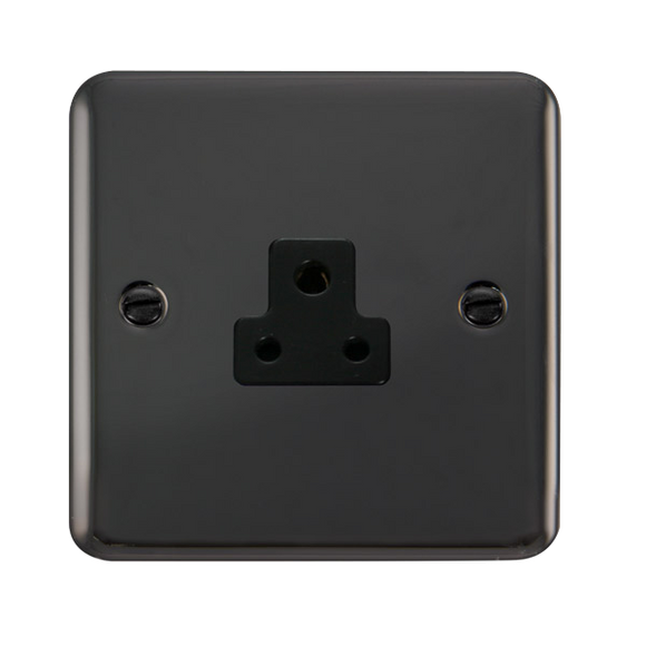 Click® Scolmore Deco Plus® DPBN039BK 2A Round Pin Socket Black Nickel Black Insert