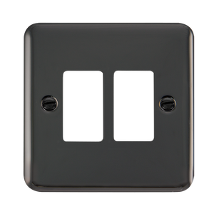 Click® Scolmore GridPro® DPBN20402 2 Gang GridPro® Frontplate - Black Nickel Black Nickel  Insert