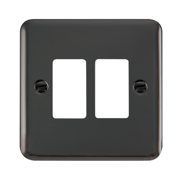 Click® Scolmore GridPro® DPBN20402 2 Gang GridPro® Frontplate - Black Nickel Black Nickel  Insert