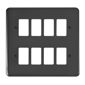 Click® Scolmore GridPro® DPBN20508 8 Gang GridPro® Frontplate - Black Nickel Black Nickel  Insert