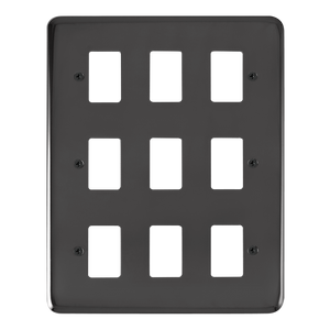 Click® Scolmore GridPro® DPBN20509 9 Gang GridPro® Frontplate - Black Nickel Black Nickel  Insert