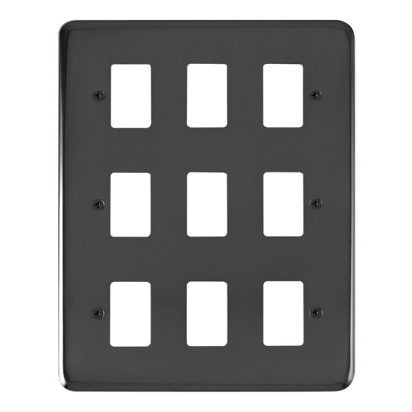 Click® Scolmore GridPro® DPBN20509 9 Gang GridPro® Frontplate - Black Nickel Black Nickel  Insert