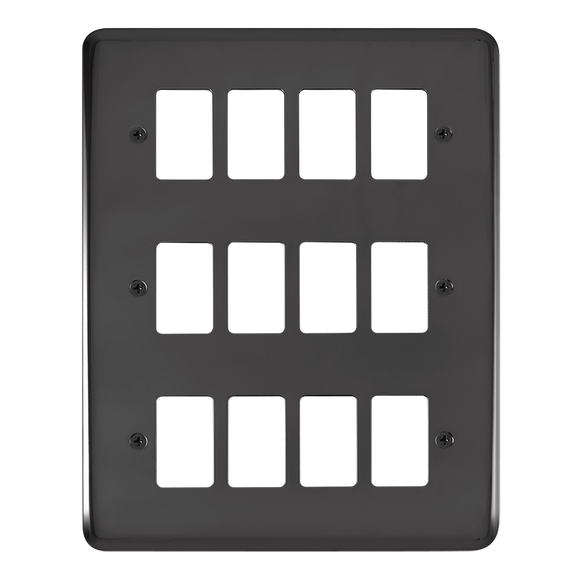 Click® Scolmore GridPro® DPBN20512 12 Gang GridPro® Frontplate - Black Nickel Black Nickel  Insert