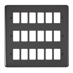 Click® Scolmore GridPro® DPBN20518 18 Gang GridPro® Frontplate - Black Nickel Black Nickel  Insert