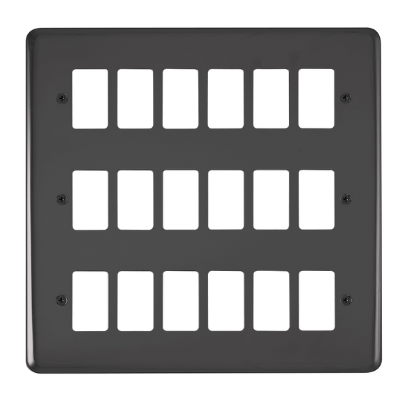 Click® Scolmore GridPro® DPBN20518 18 Gang GridPro® Frontplate - Black Nickel Black Nickel  Insert