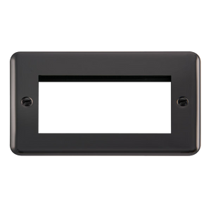 Click® Scolmore Deco Plus® DPBN312 2 Gang New Media™ Unfurnished Plate - 4 Apertures Black Nickel  Insert