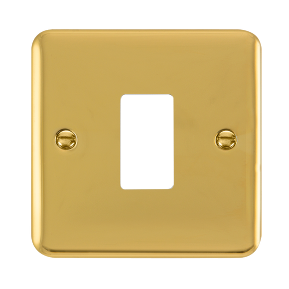 Click® Scolmore GridPro® DPBR20401 1 Gang GridPro® Frontplate - Polished Brass Polished Brass  Insert