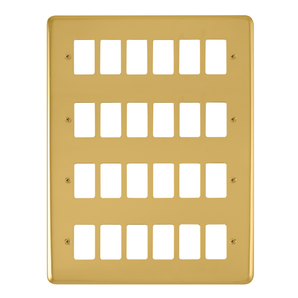 Click® Scolmore GridPro® DPBR20524 24 Gang GridPro® Frontplate - Polished Brass Polished Brass  Insert