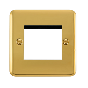 Click® Scolmore Deco Plus® DPBR311 1 Gang New Media™ Unfurnished Plate - 2 Apertures Polished Brass  Insert