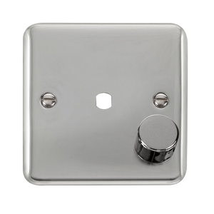 Click® Scolmore Deco Plus® DPCH140PL 1 Gang Dimmer Plate & Knob (650W Max) - 1 Aperture Polished Chrome  Insert