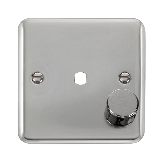 Click® Scolmore Deco Plus® DPCH140PL 1 Gang Dimmer Plate & Knob (650W Max) - 1 Aperture Polished Chrome  Insert