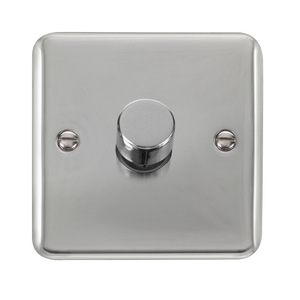 Click® Scolmore Deco Plus® DPCH161 1 Gang 2 Way 100W Dimmer Switch Polished Chrome  Insert