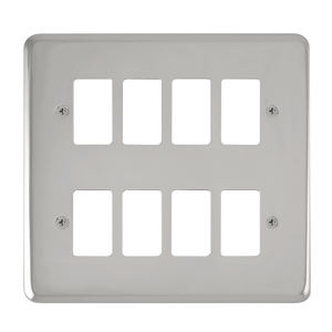 Click® Scolmore GridPro® DPCH20508 8 Gang GridPro® Frontplate - Polished Chrome Polished Chrome  Insert