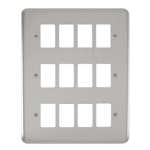 Click® Scolmore GridPro® DPCH20512 12 Gang GridPro® Frontplate - Polished Chrome Polished Chrome  Insert