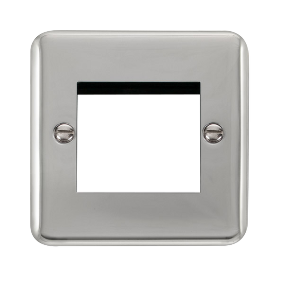 Click® Scolmore Deco Plus® DPCH311 1 Gang New Media™ Unfurnished Plate - 2 Apertures Polished Chrome  Insert