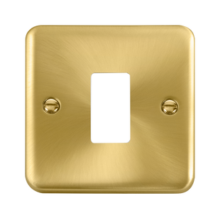 Click® Scolmore GridPro® DPSB20401 1 Gang GridPro® Frontplate - Satin Brass Satin Brass  Insert