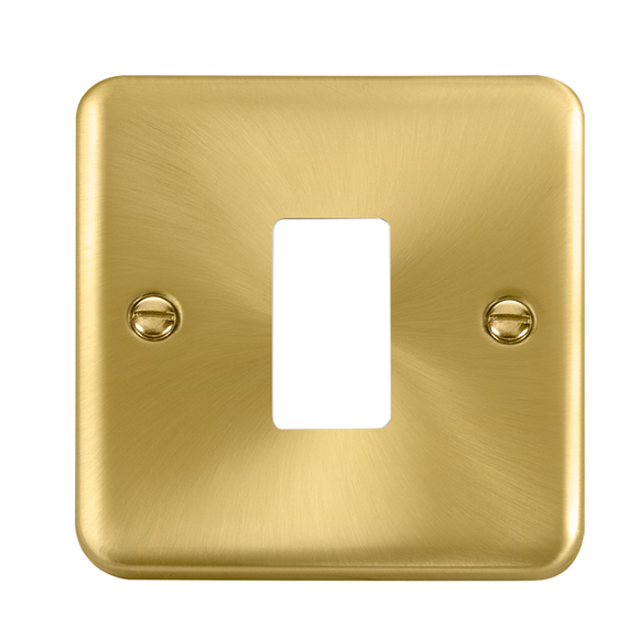 Click® Scolmore GridPro® DPSB20401 1 Gang GridPro® Frontplate - Satin Brass Satin Brass  Insert