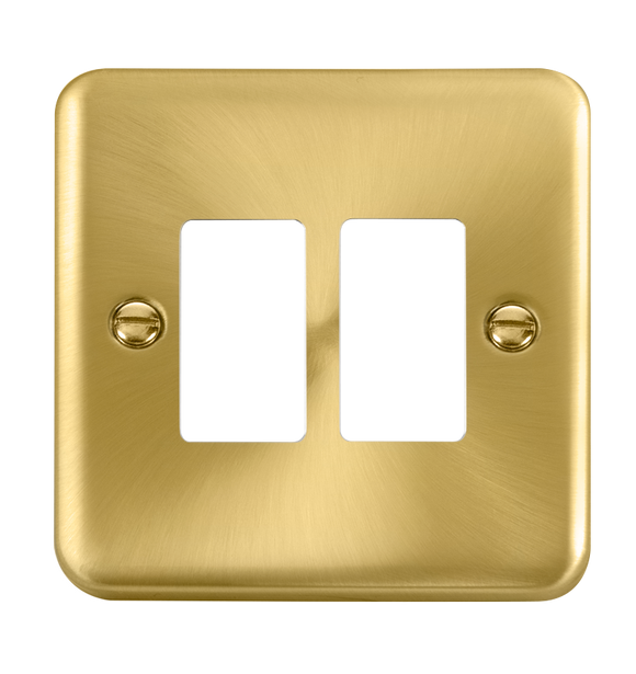 Click® Scolmore GridPro® DPSB20402 2 Gang GridPro® Frontplate - Satin Brass Satin Brass  Insert